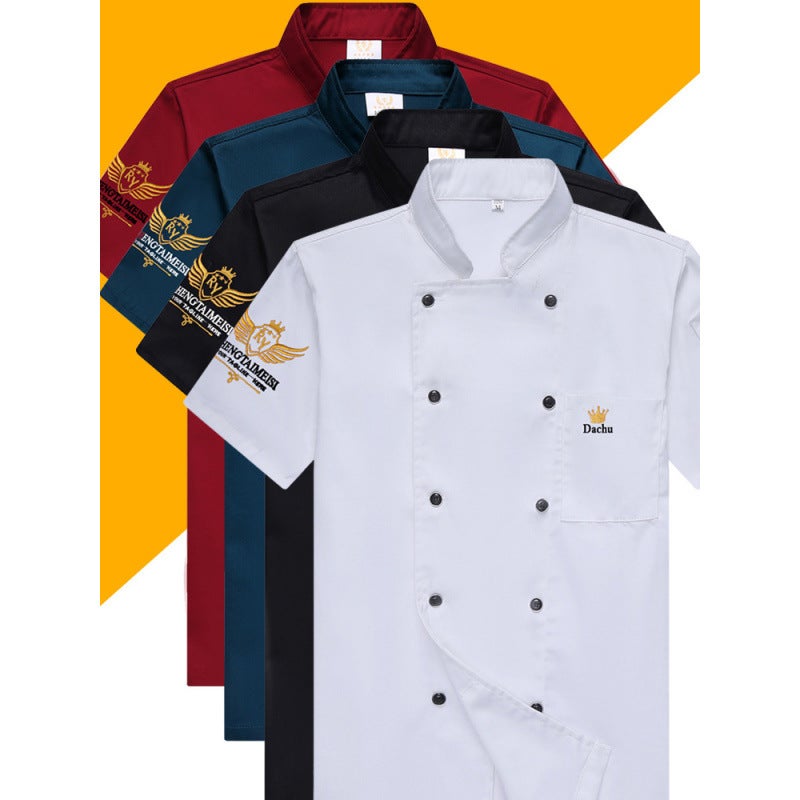 Manufacturer Chef Uniforms Short-Sleeved Chef Work Clothes For Men And Women Summer Catering Tea House El Kitchen Work Clothes Long-Sleeved - Image 2